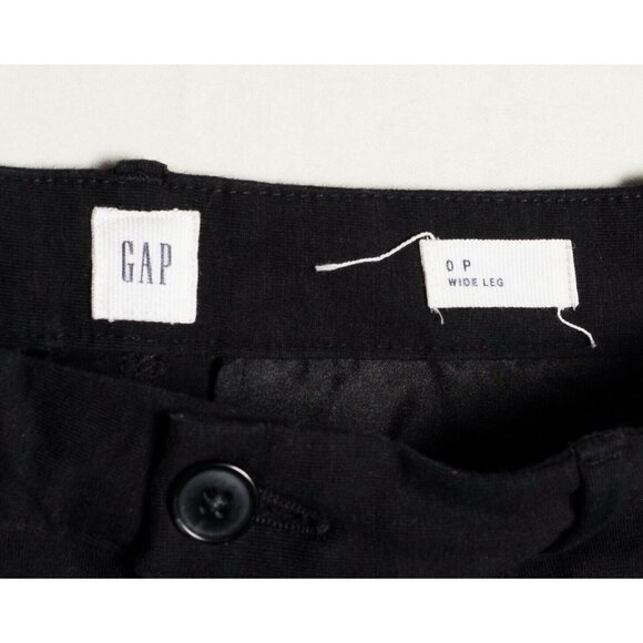 GAP Womens Size 0 Petite Wide Leg Chino Pants Stretch Black - Picture 7 of 8